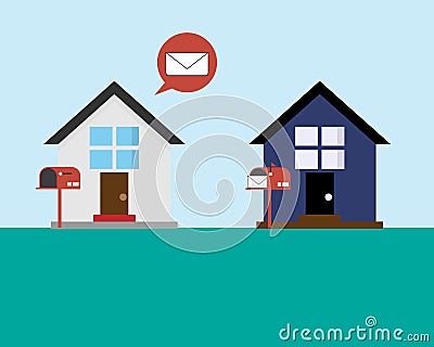 Bad communication by sending letter to wrong address vector Vector Illustration