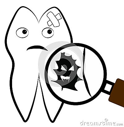 Bad Condition Tooth Drawing Stock Photo