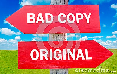 Bad copy or original Stock Photo