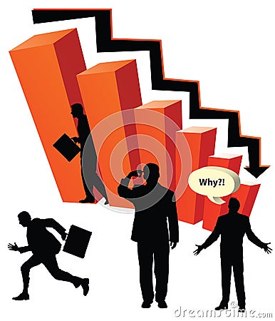 Bad day in the business world Vector Illustration