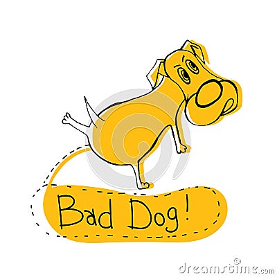 Bad doggy image Vector Illustration