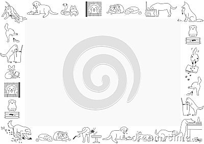 Bad dogs frame Vector Illustration