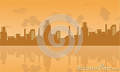 Bad environment with industry on city Vector Illustration