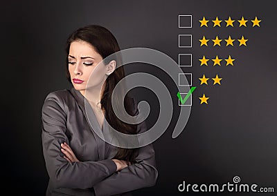 The bad, failure worst rating, evaluation, online review. One st Stock Photo