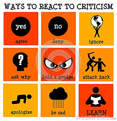 React to criticism Stock Photo