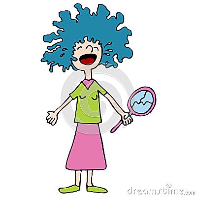 Bad Hair Day Vector Illustration