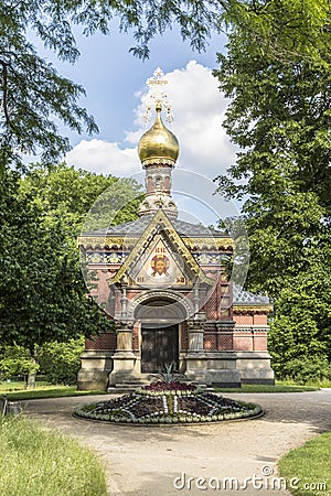 Bad Homburg vor der Hoehe, Russian Chapel Stock Photo