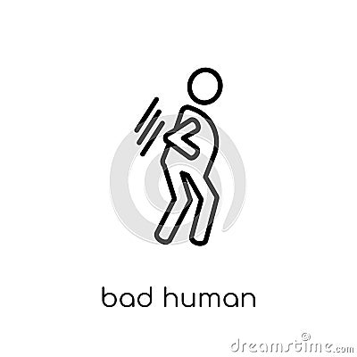 bad human icon. Trendy modern flat linear vector bad human icon Vector Illustration