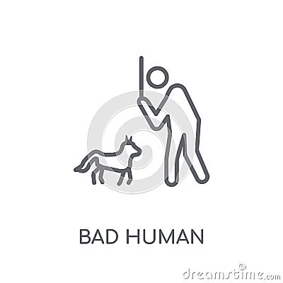 bad human linear icon. Modern outline bad human logo concept on Vector Illustration