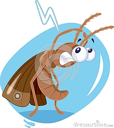 Scared Moth Insect Vector Cartoon Vector Illustration