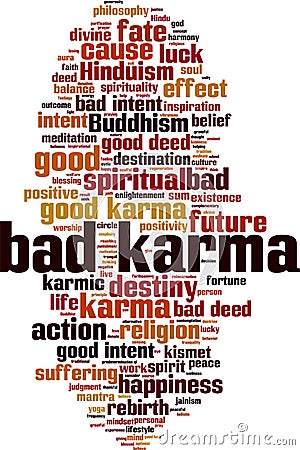 Bad karma word cloud Vector Illustration