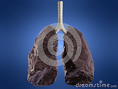 Bad lung Cartoon Illustration