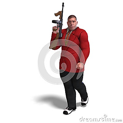 Bad mafia gun man Stock Photo