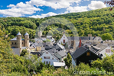 Bad Munstereifel/ Germany: View of the Historical Medieval City from the Hill Editorial Stock Photo