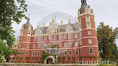 Bad Muskau, Germany. New Castle in Muskau Park Editorial Stock Photo