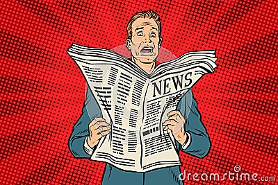 Bad news in the newspaper Vector Illustration