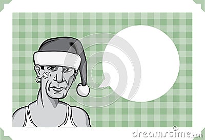 Bad Santa sarcastic greeting card Vector Illustration