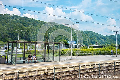 Bad Schandau train station, Germany Editorial Stock Photo