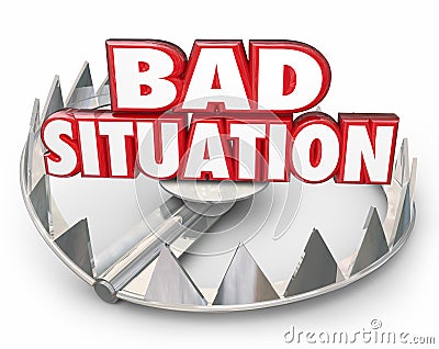 Bad Situation 3d Words Bear Trap Trouble Problem Issue Stock Photo