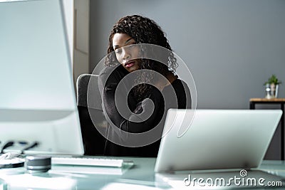 Bad Slouch Sit Posture Stock Photo