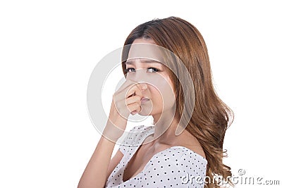 Bad smell face Stock Photo