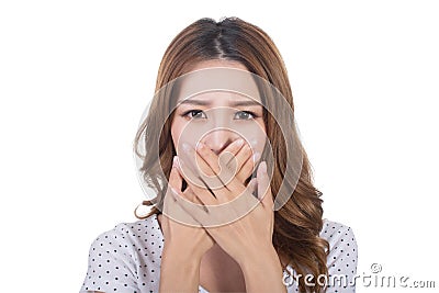 Bad smell face Stock Photo