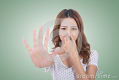 Bad smell face Stock Photo