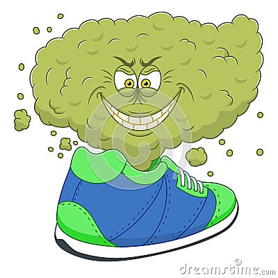 Bad smell from shoes Vector Illustration