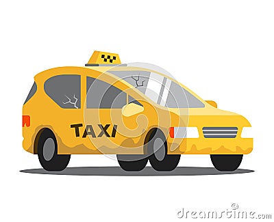 Bad taxi car Vector Illustration