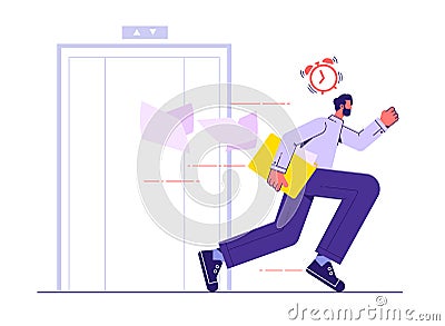 Bad time management and irresponsible employee concept Vector Illustration