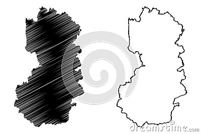 Bad Tolz-Wolfratshausen district Federal Republic of Germany, rural district Upper Bavaria, Free State of Bavaria map vector Vector Illustration