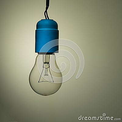 Bad wiring - old incandescent light bulb Stock Photo