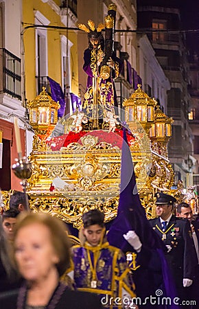 Badajoz, Spain - March 22, 2016: Easter week Semana Santa, Naz Editorial Stock Photo