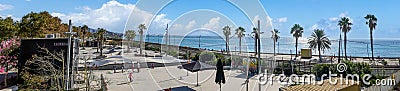 Badalona, Barcelona-September 11, 2023. Skate park on the beach in Badalona, Spain Editorial Stock Photo