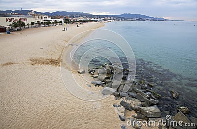 Badalona beach, Spain Editorial Stock Photo
