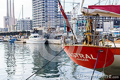 Badalona, Spain-December 6, 2023. Astral, maritime rescue ship operated by the non-governmental organization Open Arms. Port of Editorial Stock Photo
