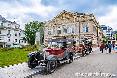 BADEN BADEN, GERMANY - JULY 2019: dark red maroon black CITROEN TYPE C TL 5HP T3-2 TREFLE 1924, oldtimer meeting in Kurpark Editorial Stock Photo