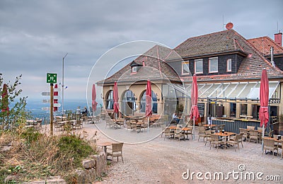 Baden Baden, September 23, 2020: Merkurbergbahn funicular leadin Editorial Stock Photo