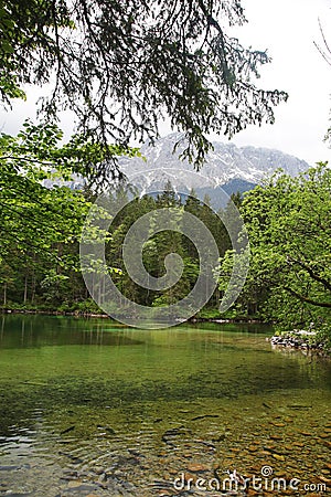 Badesee lake in Garmisch-Partenkirchen, Bavaria, Germany Stock Photo