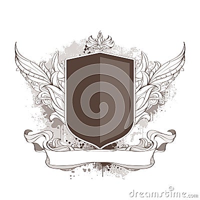 Badge and bizarre pattern Vector Illustration