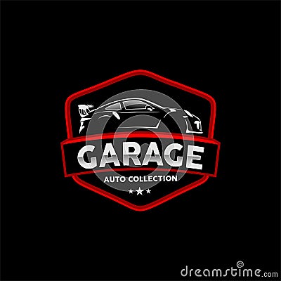 Badge Garage Auto Repair And Restoration Logo Vector | CartoonDealer ...