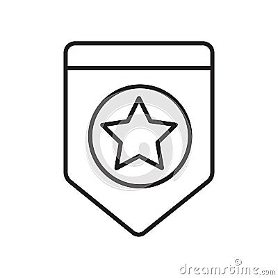 Badge icon vector isolated on white background, Badge sign , sign and symbols in thin linear outline style Vector Illustration