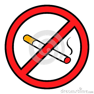Badge no smoking icon cartoon Vector Illustration