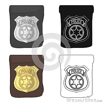 A badge, a police badge. Detective and police single icon in cartoon style vector symbol stock illustration web. Vector Illustration