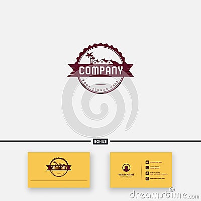 Badge real estate logo home classic Vector Illustration