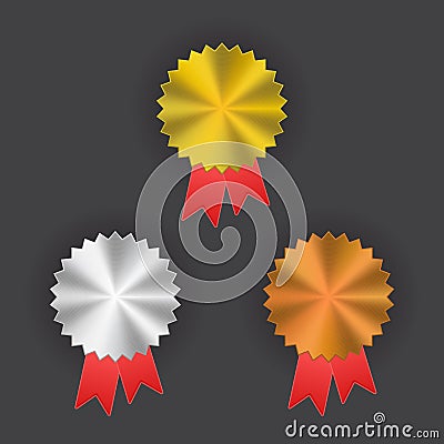 Badge with ribbons icon Vector Illustration