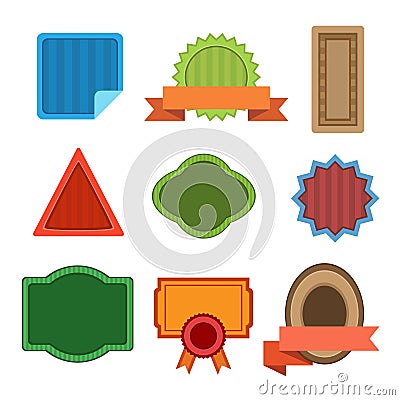 Badge shaps. Vector set. Stock Photo