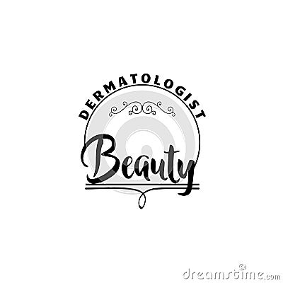 Badge for small businesses - Beauty Salon Dermatologist. Sticker, stamp, logo - for design, hands made. With the use of Vector Illustration