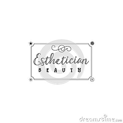 Badge for small businesses - Beauty Salon Esthetician. Sticker, stamp, logo - for design, hands made. With the use of Vector Illustration