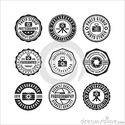 Badge stamps Photo Studio Collections Vector Illustration